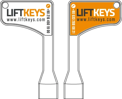 LiftKeys Kurumsal Logolu Damla Etiketli Asansör Anahtarı