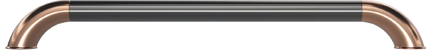 Bronz dirsek ve siyah boru asansör küpeşte kombinasyonu