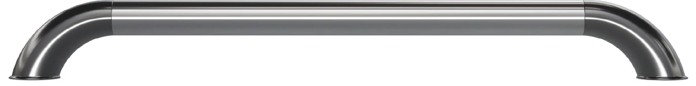 Parlak gümüş dirsekli siyah mat boru tasarımı