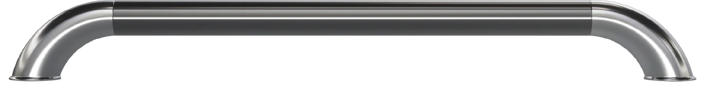 Krom paslanmaz başlık ve siyah boru