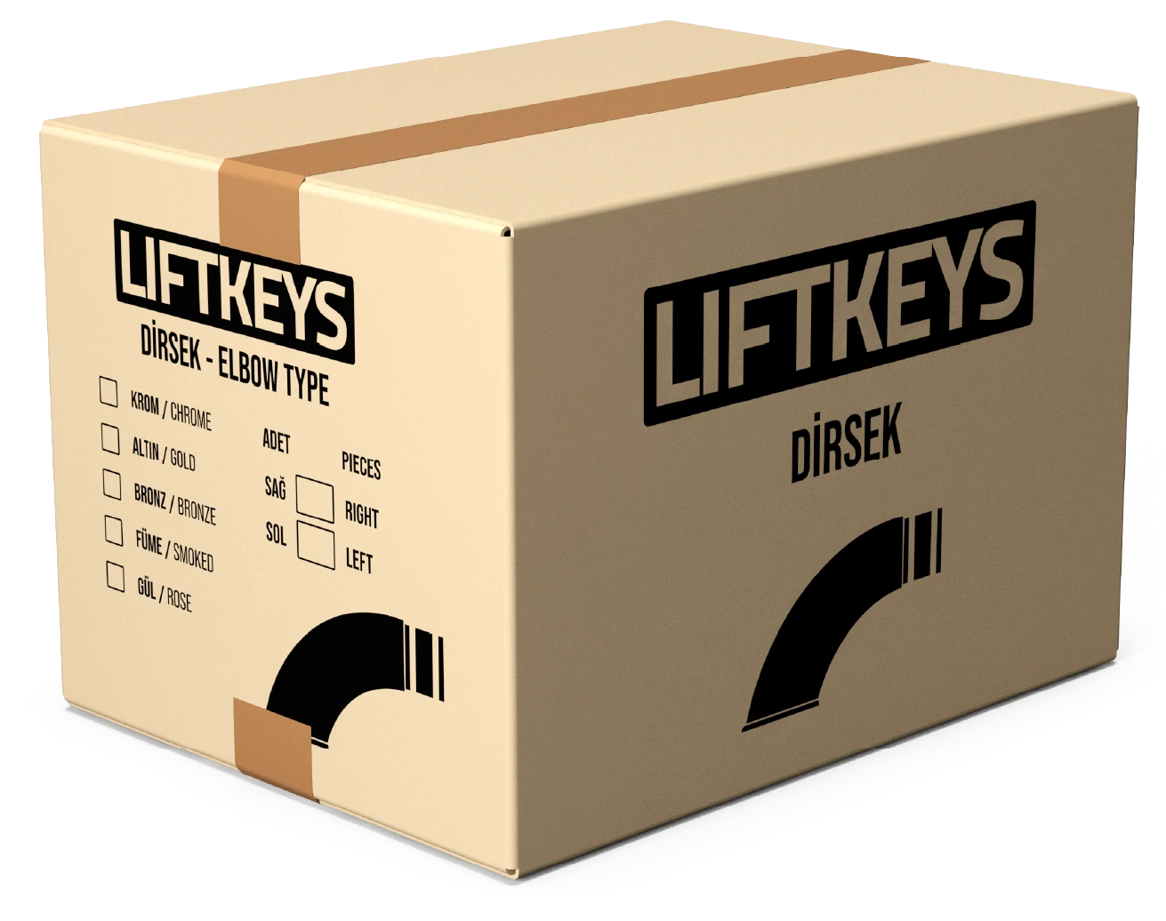 Liftkeys asansör dirsek ve bağlantı seti 36'lı koli ambalajı