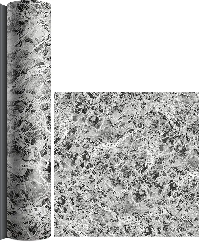 Gri Mermer Desenli PVC Rulo ve Deseni