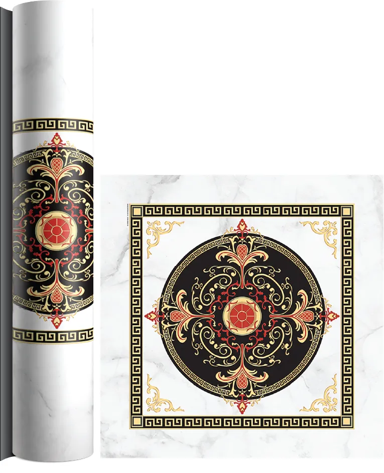 Luxury PVC flooring with traditional palace motifs