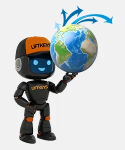 Dünya genelinde hizmet veren Liftkeys asansör teknolojilerini temsil eden robot maskot